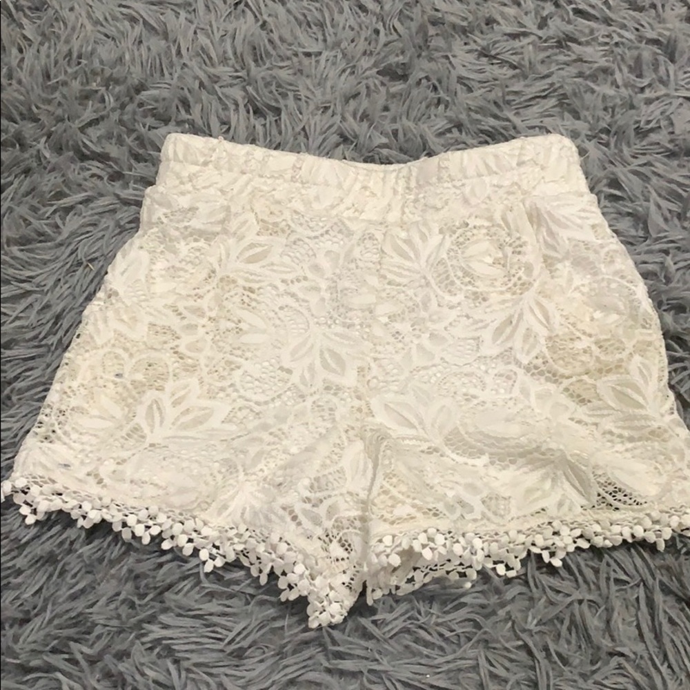 White mesh shorts